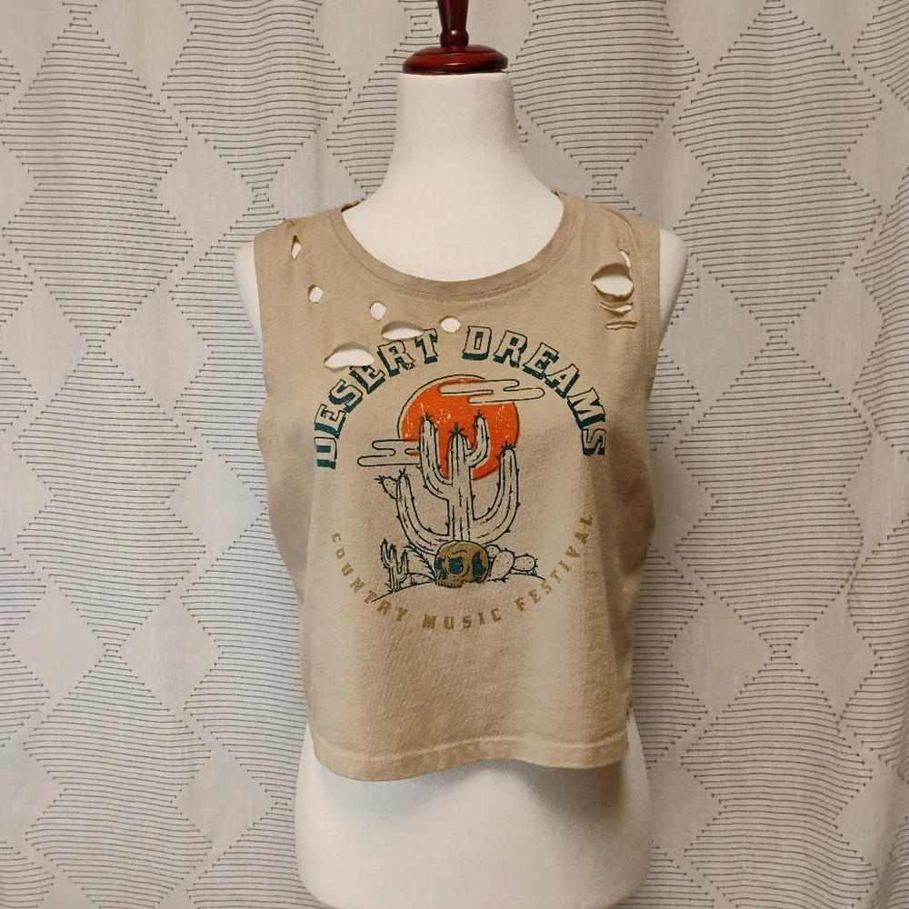 Recycled Threads Desert Dreams Festival Graphic Tank Top Size XL